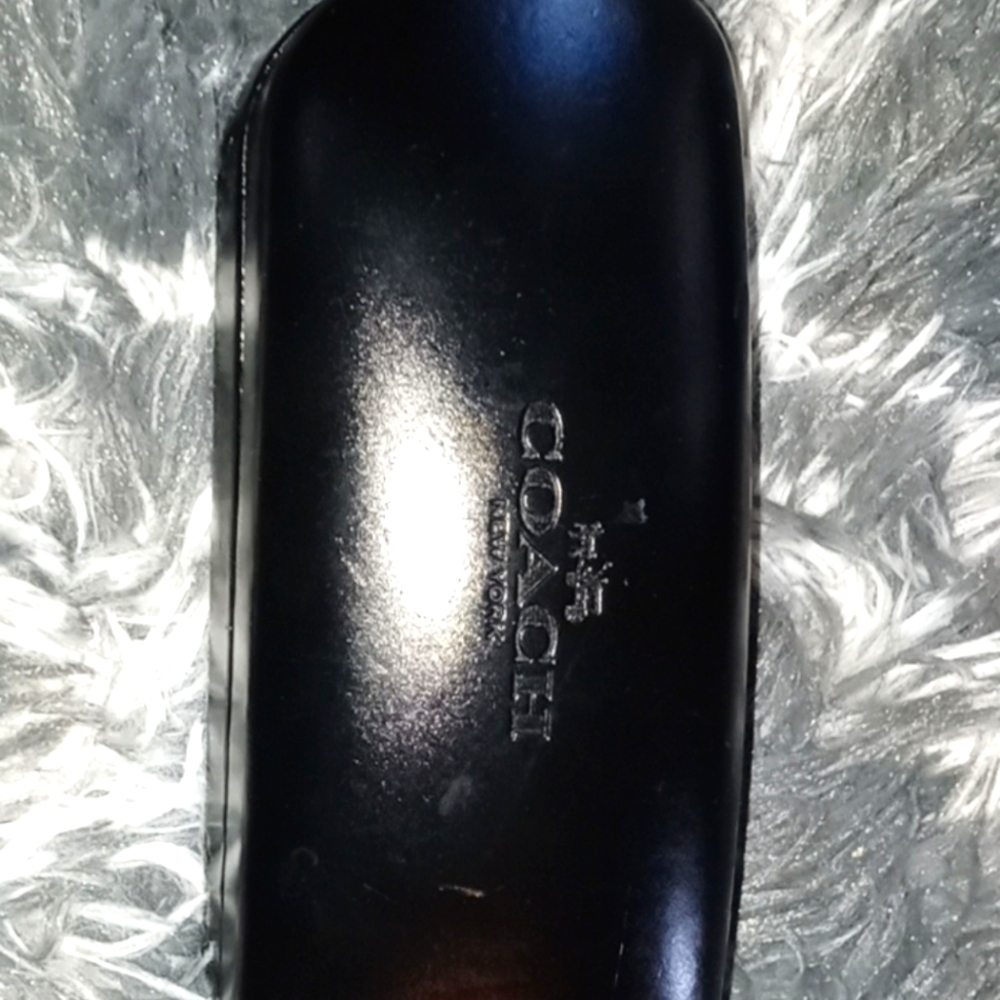 Coach New York black sunglass eyeglass clamshell hard case